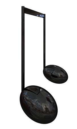 3d black music on the white backgroundの写真素材