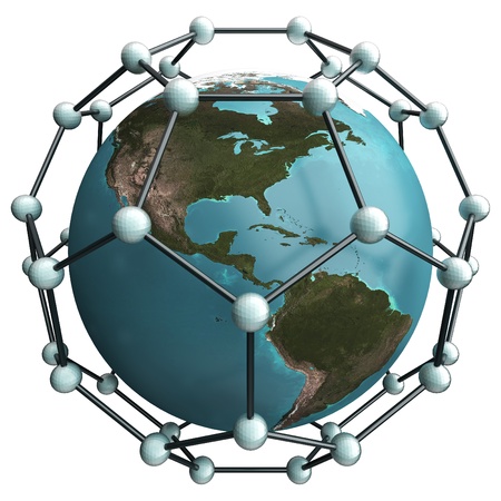 isolated earth whith nano net structureの写真素材