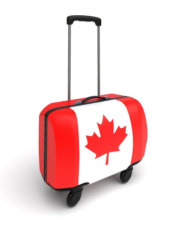 suitcase whith canadian flagの写真素材