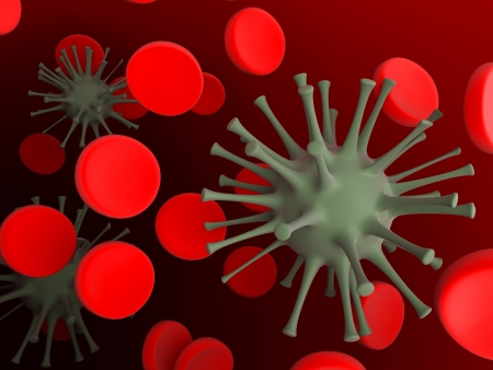 micro virus cells in the bloodの写真素材