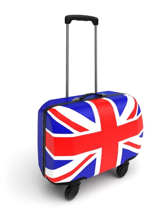 a suitcase whith the flag of Great Britainの写真素材