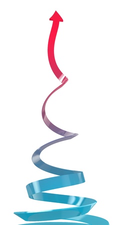 3d spiral growth arrow on the white backgroundの写真素材