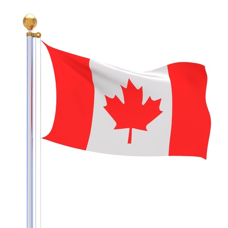 isolated Canada waving silk flagの写真素材