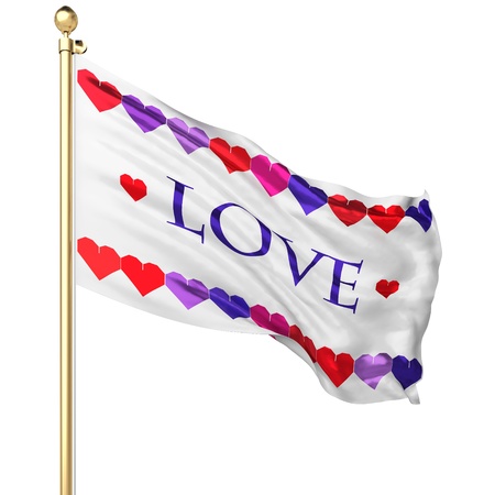 silk celebration love flag whith heartsの写真素材