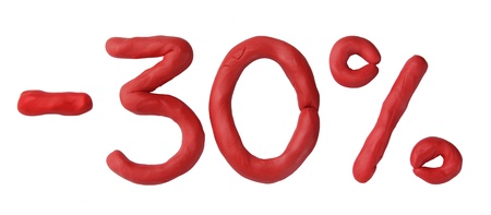 Isolated plasticine 15 percent sale on the white backgroundの写真素材