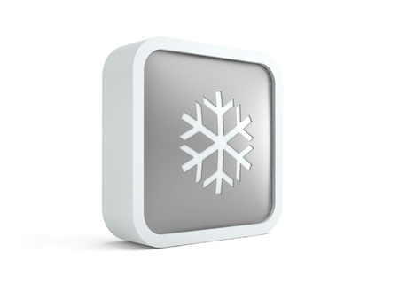 3d snowflake icon on a white backgroundの写真素材