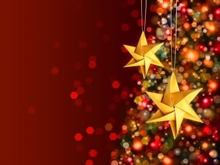 Christmas celebration golden stars backgroundの写真素材