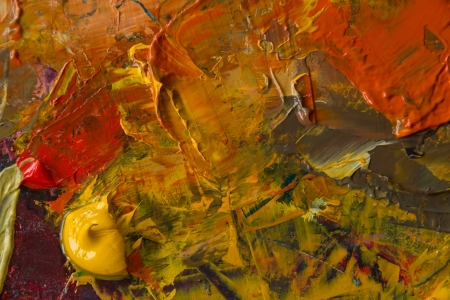Oil paint palette arts abstract backgroundの写真素材