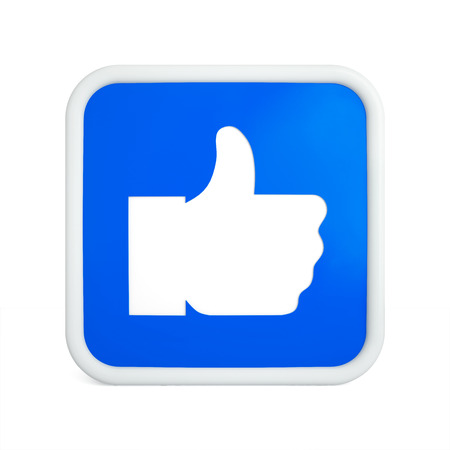 Like icon thumb up on a white background の写真素材