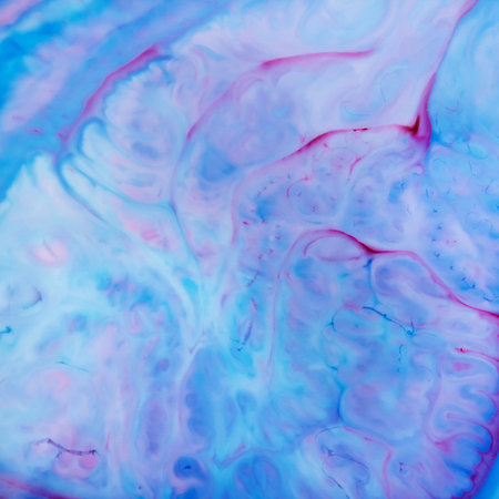 Blue and pink abstract space meditative art paint stains background