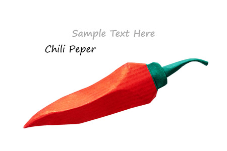 Origami paper red chili pepper hot on a white backgroundの写真素材