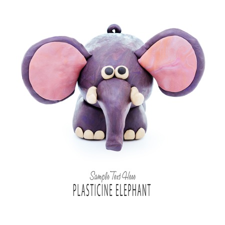 Plasticine cartoon elephantの写真素材