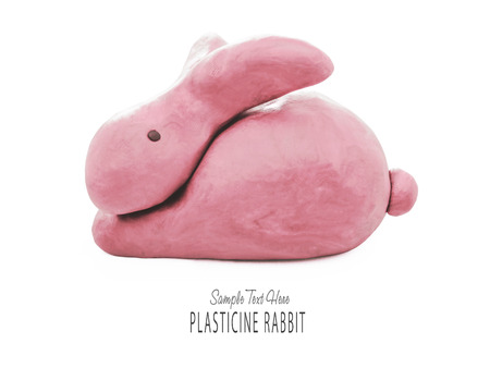 Pink plasticine rabbitの写真素材