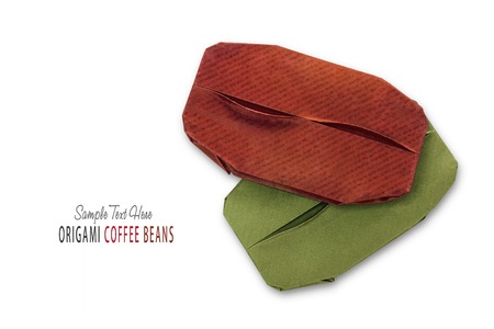 Coffee beans origami isolatedの写真素材