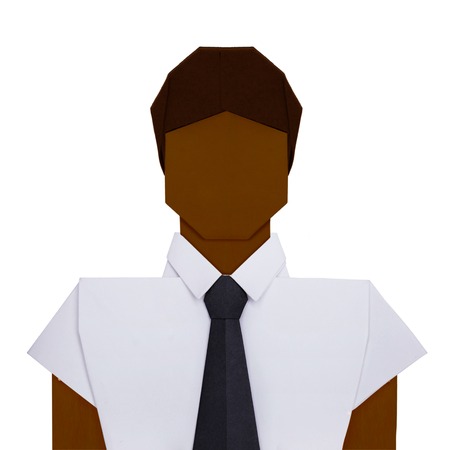 Origami businessman portraitの写真素材