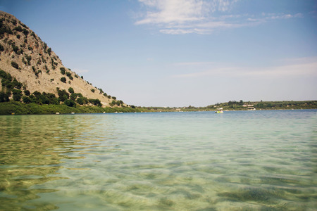 Lake of Kournas Crete Greeceの写真素材