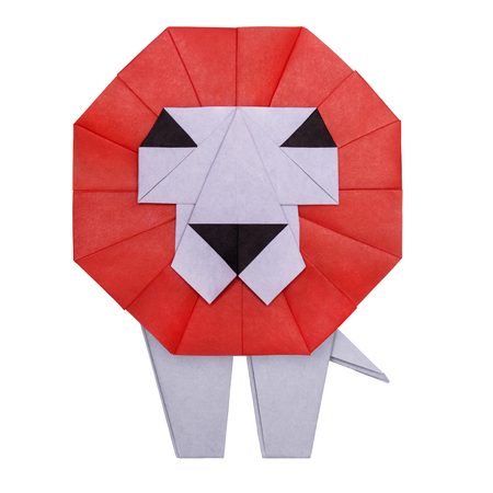 Origami lion headの写真素材