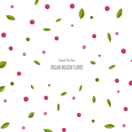 Origami paper pink rose backgroundの写真素材