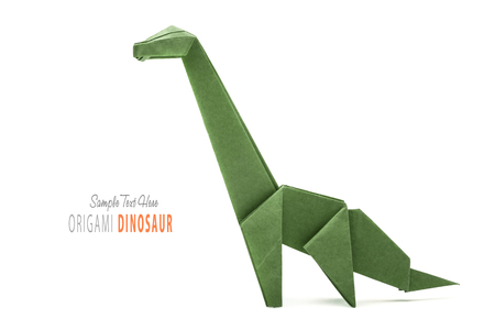 Paper green dinosaurの写真素材