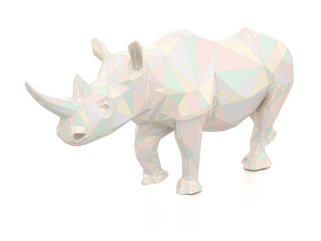 3D illustration of rhinocerosの写真素材