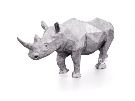 3D illustration of stone rhinocerosの写真素材