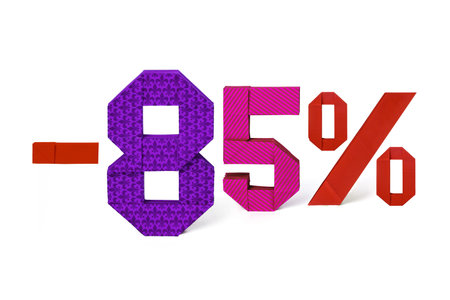 Origami text of discount sale 85 percent