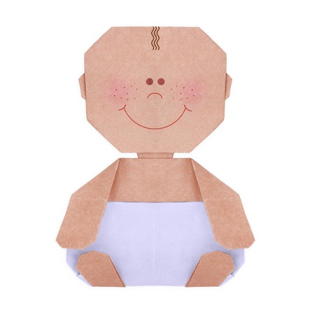 Baby boy in nappy origamiの写真素材
