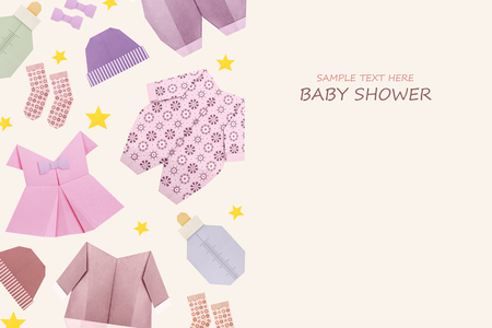 Origami baby girl showerの写真素材