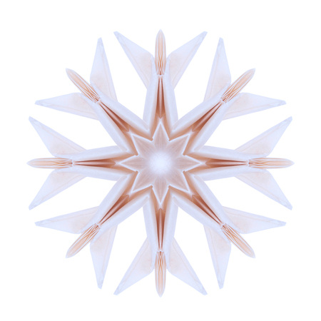 Origami snowflake winter season on a whiteの写真素材