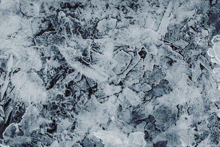 Ice frozen winter textured cold blue north backgroundの写真素材