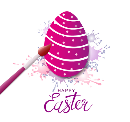 Colorful Easter egg painted with bushのイラスト素材