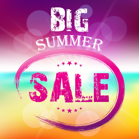 Big summer sale banner or poster. Sale and discounts.のイラスト素材