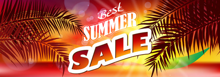 Summer Sale. Summer sale banner backgroundのイラスト素材