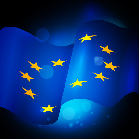 European Union Waving Flag , EU flag.のイラスト素材