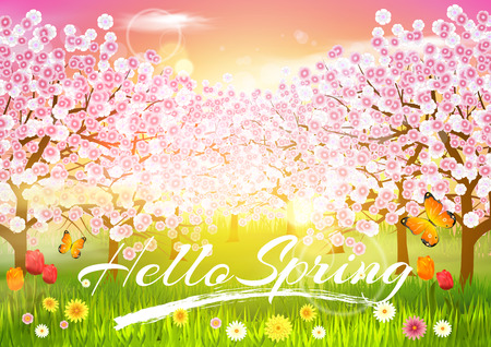 Spring greeting cardのイラスト素材