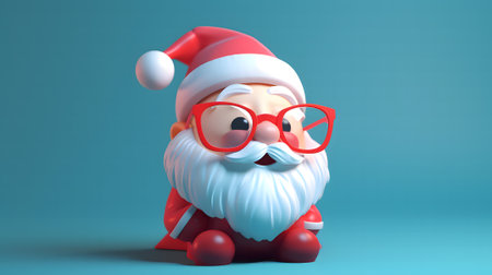 Santa claus with glasses 3d rendering for christmas backgroundの素材
