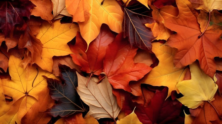Colorful autumn leaves background. Autumnal background. Autumn background.の素材