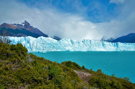 Panoramic view of the Perito Moreno glacier in El Calafate, Argentinaの写真素材