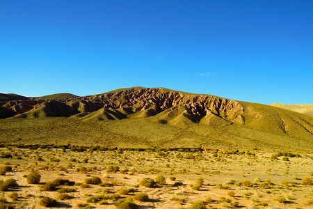 Long shot of a valley in the North of Argentina close to Salta, South Americaの写真素材