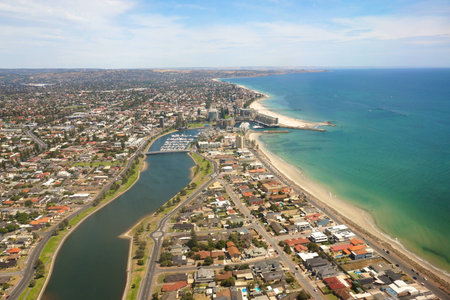 Patawalonga and Glenelg from the airの写真素材