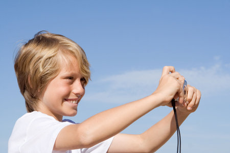 happy child on summer vacationの写真素材