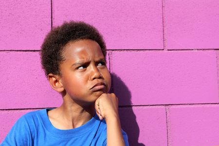 angry child sulkingの写真素材