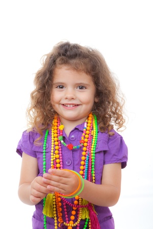 fashion child, pretty little girl wearing accessories の写真素材