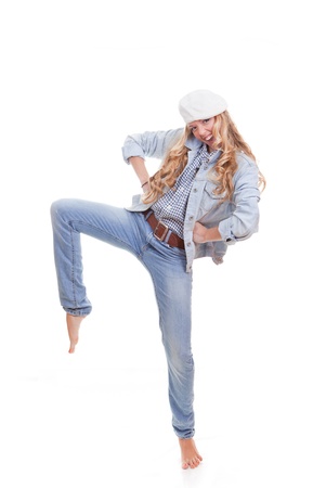 fashion woman dancingの写真素材