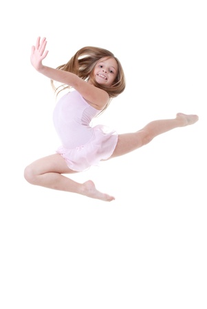 child ballet dancer leap or danceの写真素材