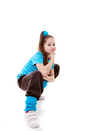 cool confident kid child or girlの写真素材