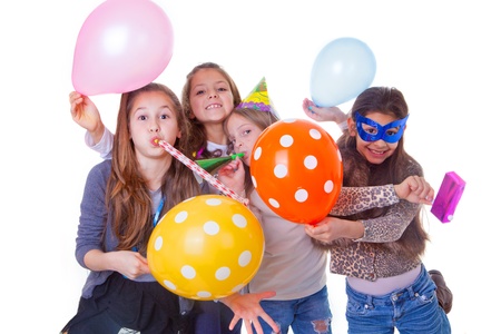kids party celebrating birthday or new yearの写真素材