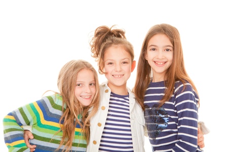 group of  best  friends, girlfriends, kids or childrenの写真素材