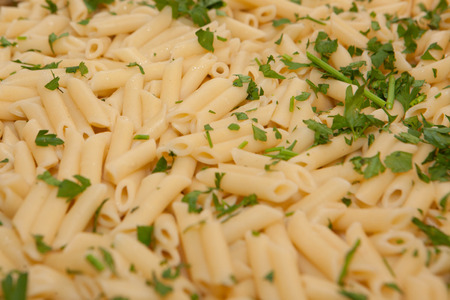 macaroni with herbsの写真素材