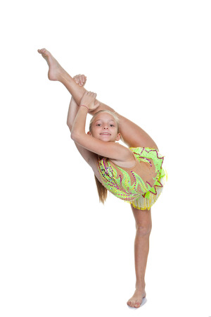 girl dancer or gymnast in flexible poseの写真素材